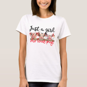 Cute just girl loves pigs T-Shirt
