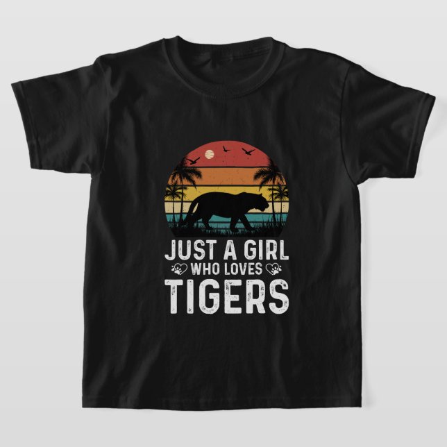 Cute just girl loves tigers  T-Shirt (Laydown)