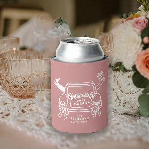 Cute Just Married Get-a-Way Car Wedding Can Cooler