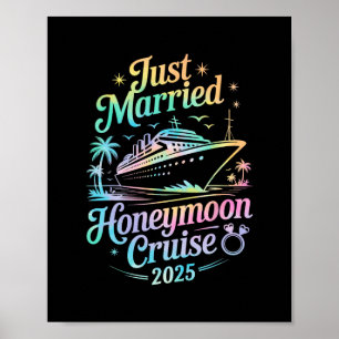 Cute Just Married Honeymoon Cruise 2025 Newlyweds  Poster