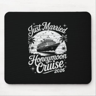 Cute Just Married Honeymoon Cruise 2026 Newlyweds Mouse Mat