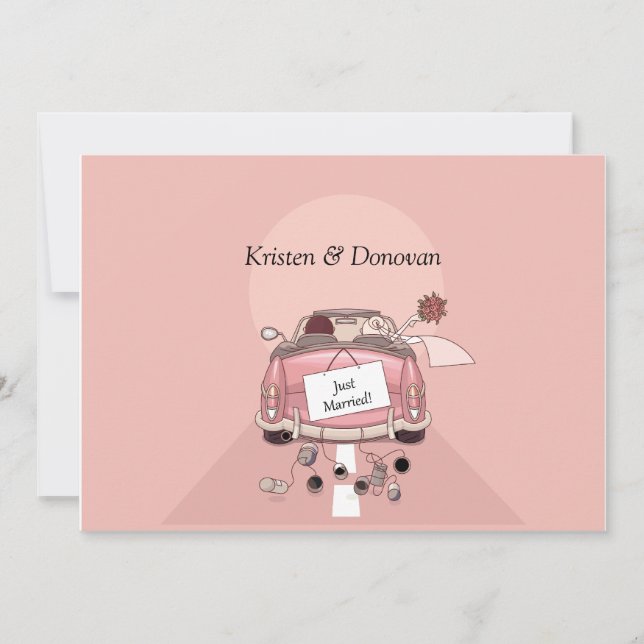 Cute Just Married Post Wedding Invitation (Front)