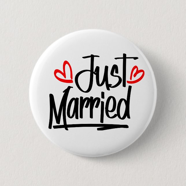 Cute Just Married Wedding Newlywed Bride MRS 6 Cm Round Badge (Front)