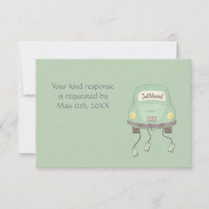 Cute Just Married Wedding RSVP Invitation