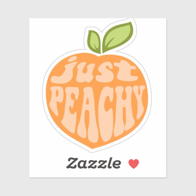 Cute Just Peachy Peach Custom-Cut Vinyl Stickers (Sheet)
