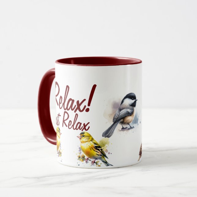 Cute Just Relax/Bird  Mug (Front Left)