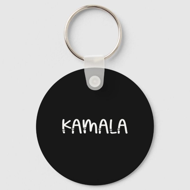 Cute Kamala Cat Letter Cool Kamala Design  Key Ring (Front)