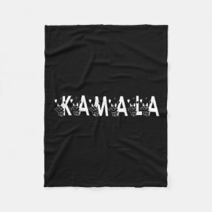 Cute Kamala Cat Letter Font Graphic Fleece Blanket