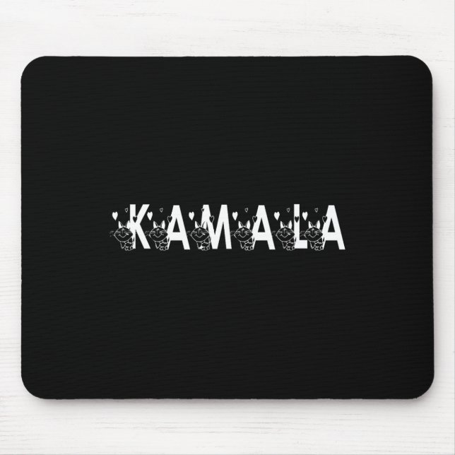 Cute Kamala Cat Letter Font Graphic  Mouse Mat (Front)