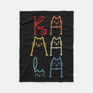 Cute Kamala Harris Cat Vitage Lettering Positive F Fleece Blanket