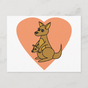 Cute Kangaroo and Joey Postcard
