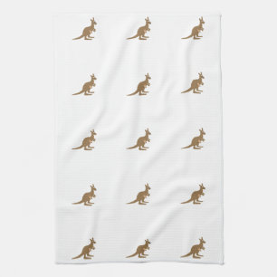 Cute Kangaroo and Joey Tea Towel
