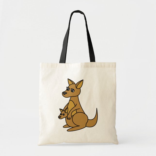 Cute Kangaroo and Joey Tote Bag (Front)