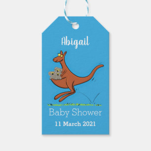 Cute kangaroo and koalas cartoon illustration gift tags