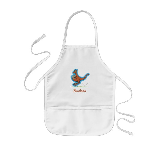 Cute kangaroo and koalas cartoon illustration kids apron (Front)