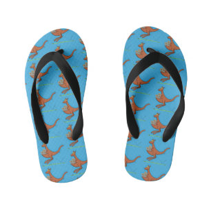 Cute kangaroo and koalas cartoon illustration kid's flip flops