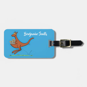 Cute kangaroo and koalas cartoon illustration luggage tag