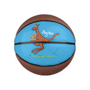 Cute kangaroo and koalas cartoon illustration mini basketball