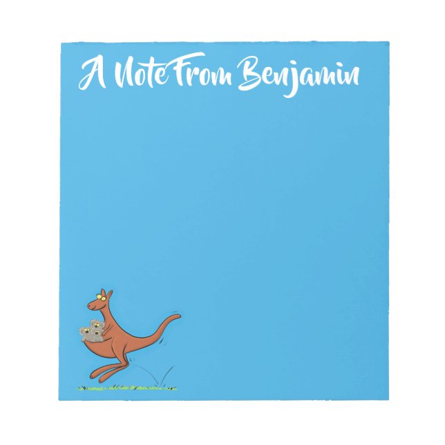 Cute kangaroo and koalas cartoon illustration notepad (Front)