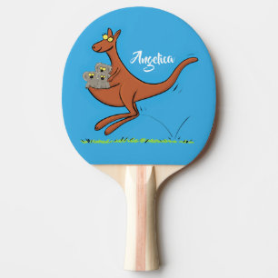 Cute kangaroo and koalas cartoon illustration ping pong paddle