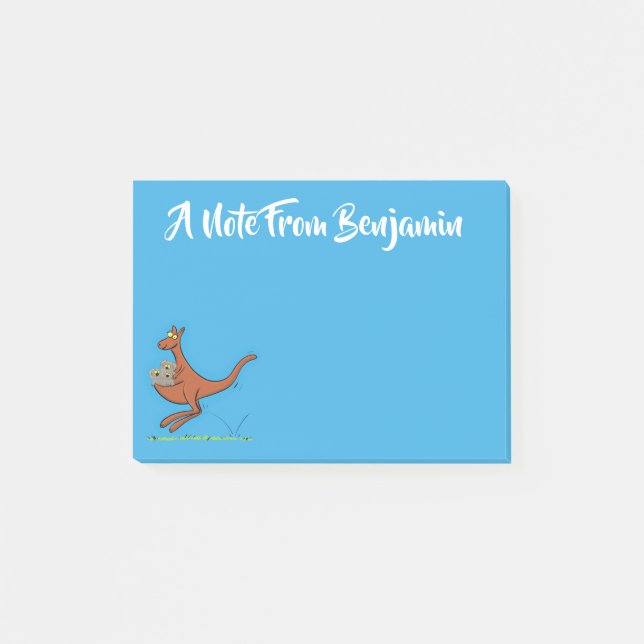 Cute kangaroo and koalas cartoon illustration post-it notes (Front)