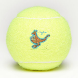 Cute kangaroo and koalas cartoon illustration tennis balls