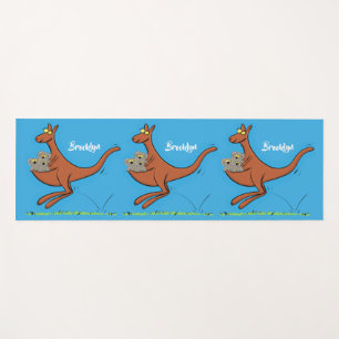 Cute kangaroo and koalas cartoon illustration yoga mat