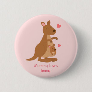 Cute Kangaroo Baby Joey For Kids 6 Cm Round Badge