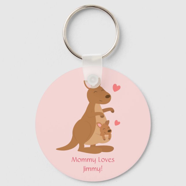 Cute Kangaroo Baby Joey For Kids Key Ring (Front)