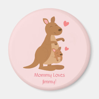 Cute Kangaroo Baby Joey Kids Personalised Magnet