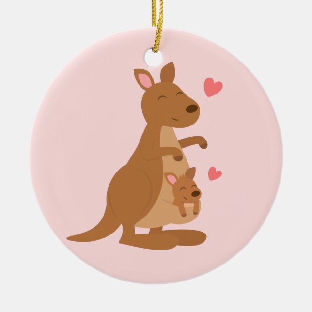 Cute Kangaroo Baby Joey Kids Room Decor Ceramic Tree Decoration (Front)