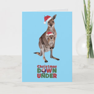 Cute Kangaroo Christmas Holiday Card