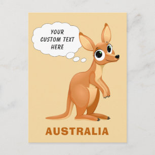 Cute Kangaroo custom text postcard