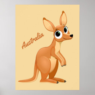 Cute Kangaroo custom text poster