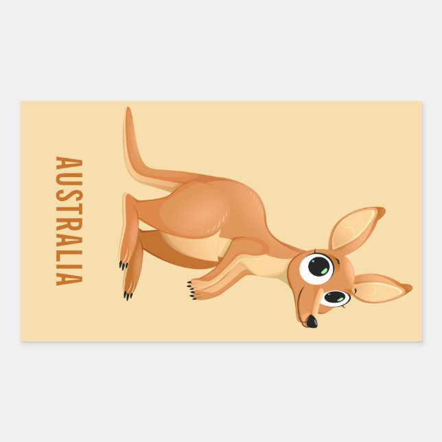 Cute Kangaroo custom text stickers (Front)