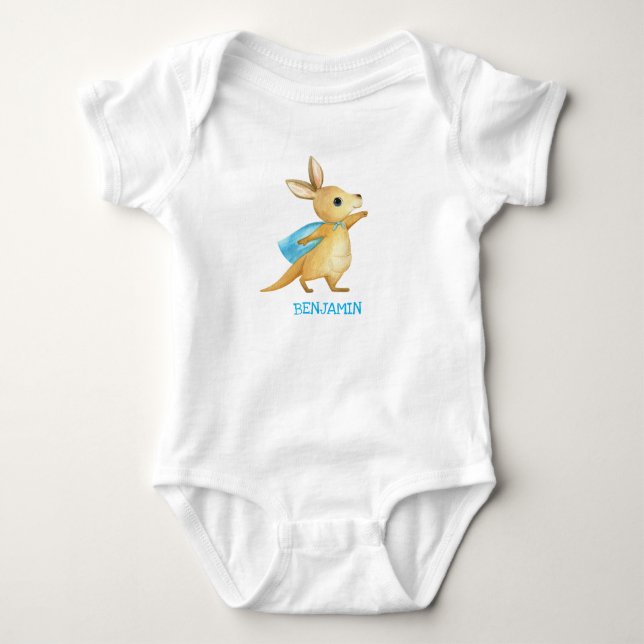 Cute Kangaroo - Customized Baby Name Jumpsuit (Front)