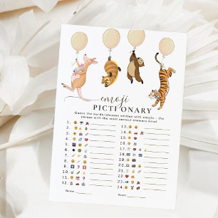 Cute Kangaroo Emoji Pictionary Baby Shower Game