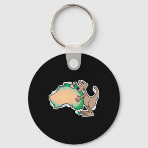 cute kangaroo hugging australia key ring