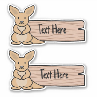Cute Kangaroo Label 