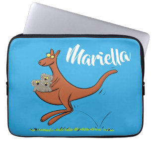 Cute Kangaroo with koalas cartoon Laptop Sleeve