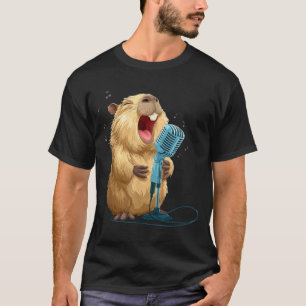 Cute Karaoke Capybara with Mic for Funny Singer T-Shirt