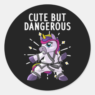Cute Karate Art For Women Girl Black Belt Martial  Classic Round Sticker