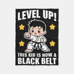 Cute Karate Black Belt Achievement Boys Kids Fleece Blanket