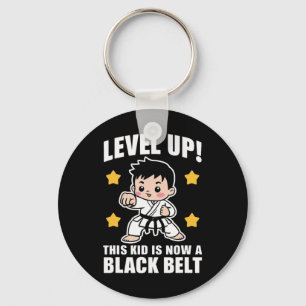 Cute Karate Black Belt Achievement Boys Kids Key Ring