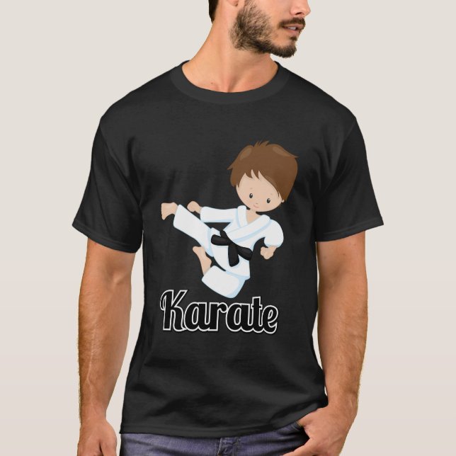 Cute Karate Boy Martial Arts Gift T-Shirt (Front)