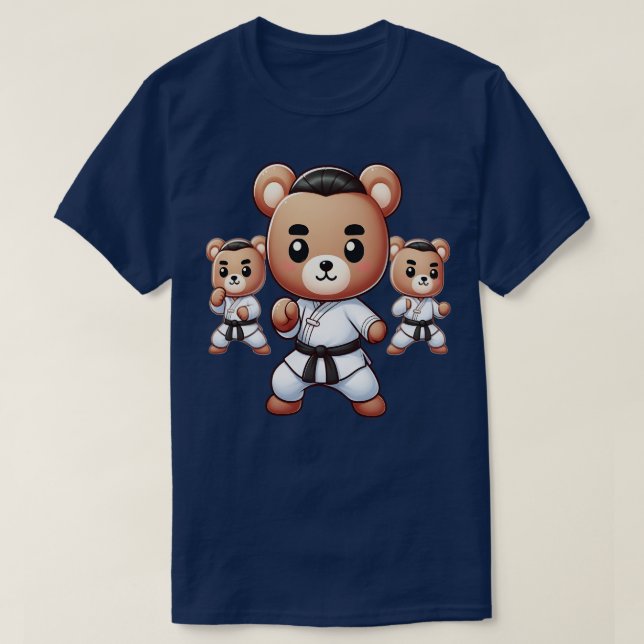 Cute Karate Master Bear Kawaii TShirt (Design Front)