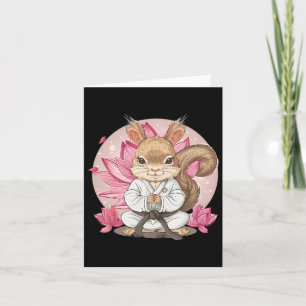 Cute Karate Squirrel Lotus Flower Kung Fu Mma Kick Card