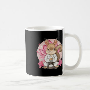 Cute Karate Squirrel Lotus Flower Kung Fu Mma Kick Coffee Mug