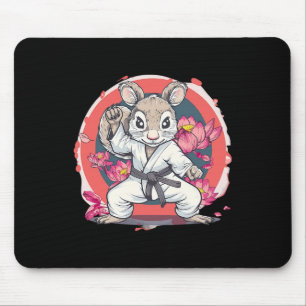 Cute Karate Squirrel Lotus Flower Mma Kickboxing K Mouse Mat