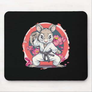 Cute Karate Squirrel Lotus Flower Mma Kickboxing K Mouse Mat